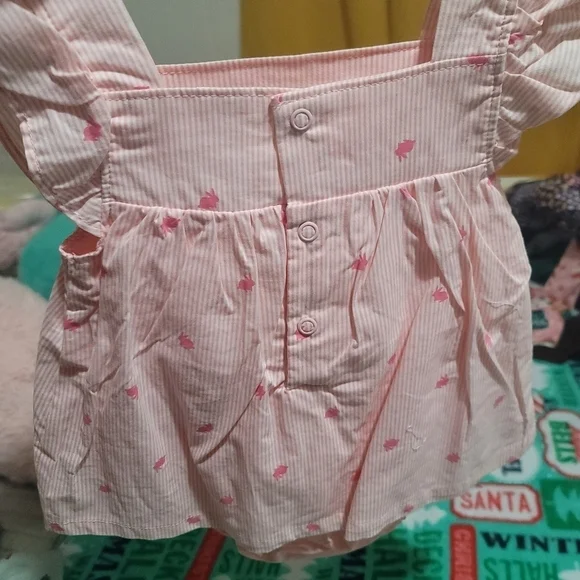 Carter's Pink Stripe Bunny Baby Girl Dress Size 6 Months - Picture 5 of 5